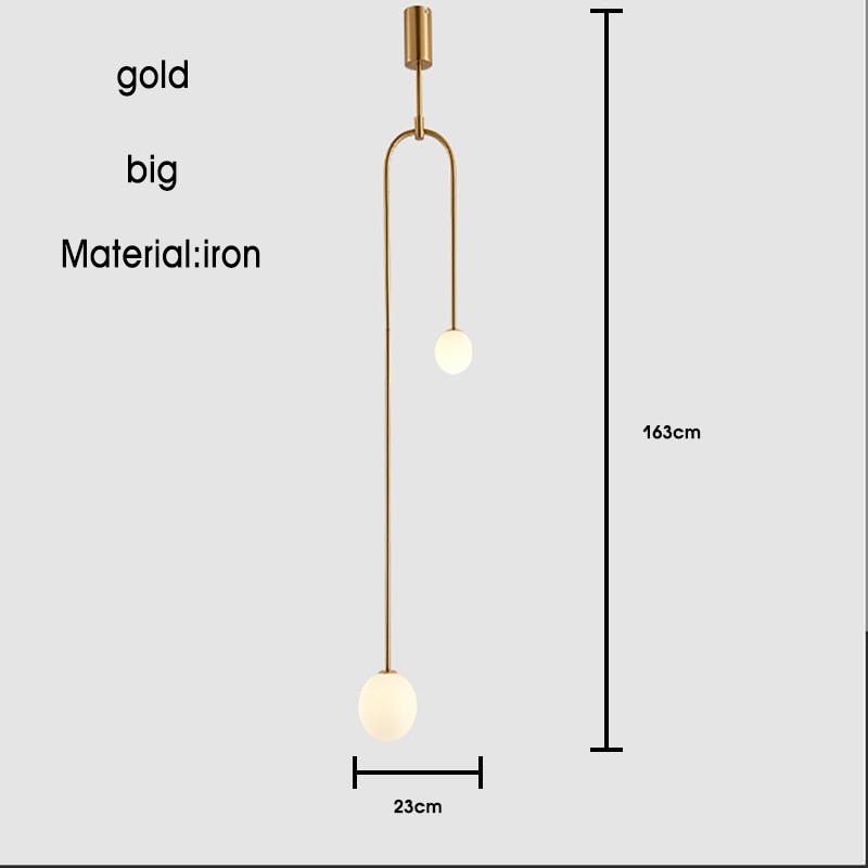 Black Gold Iron U Line Nordic Modern Chandelier - Querencian