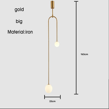 Black Gold Iron U Line Nordic Modern Chandelier - Querencian