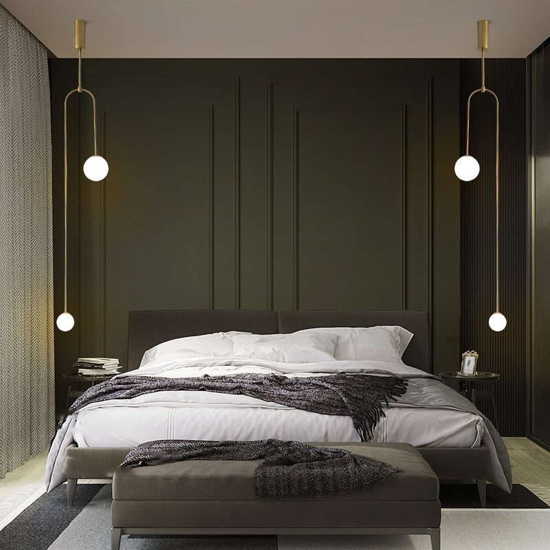 Black Gold Iron U Line Nordic Modern Chandelier