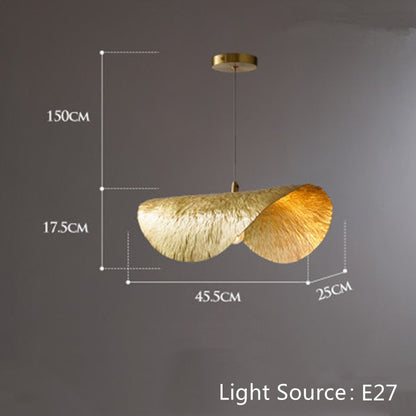 Hammered Brass Suspension Light Retro Pendant Light for Dining Room