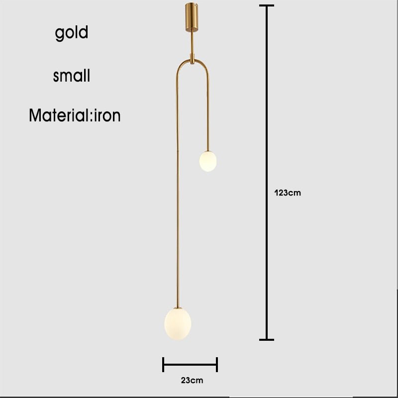 Black Gold Iron U Line Nordic Modern Chandelier - Querencian