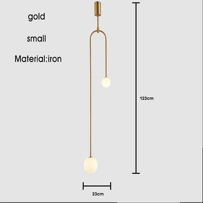 Black Gold Iron U Line Nordic Modern Chandelier - Querencian