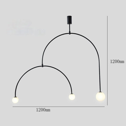 Black Gold Iron U Line Nordic Modern Chandelier - Querencian