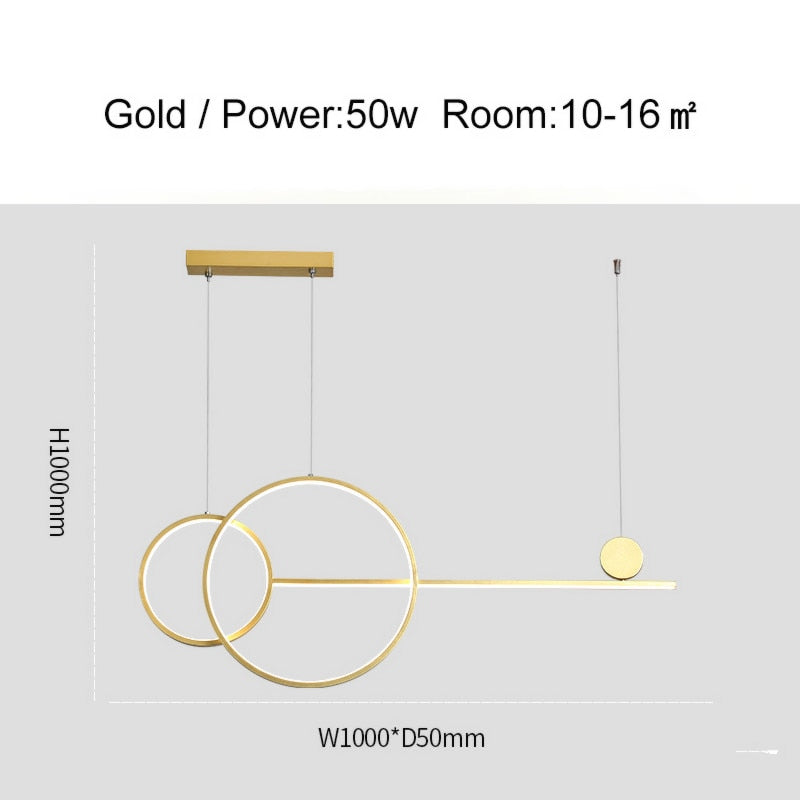110V 220V Ring Island Chandelier for Dining Room Kitchen