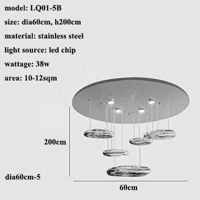 Mercury LED Water Drop Chrome Light Postmodern Design Chandelier - Querencian