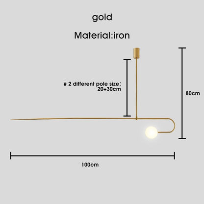 Black Gold Iron U Line Nordic Modern Chandelier - Querencian