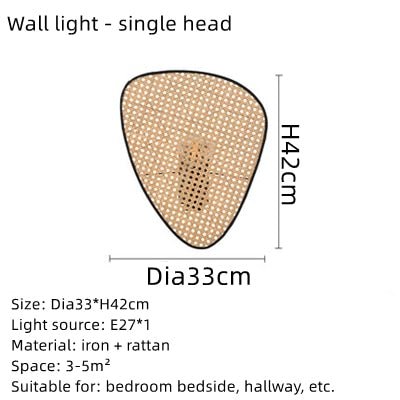 Rattan Wicker Wood Bamboo Leaf Grid Lamp Chandelier - Querencian
