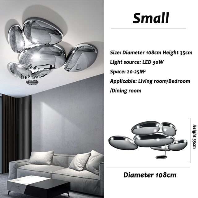 Mercury LED Water Drop Chrome Light Postmodern Design Chandelier