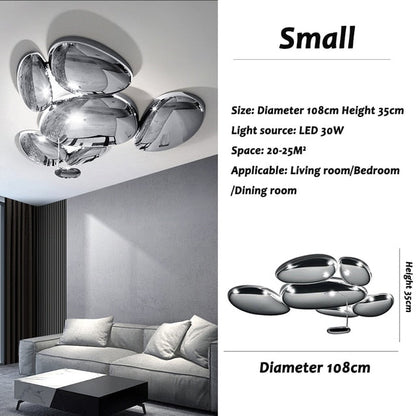 Mercury LED Water Drop Chrome Light Postmodern Design Chandelier