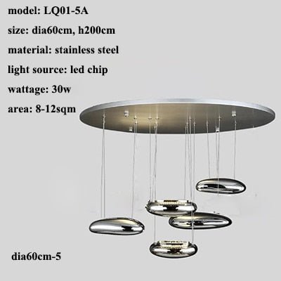 Mercury Collection Silver Post Modern Glass LED Pendant Light - Querencian