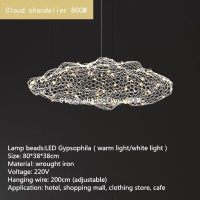 Modern Coud Starry Light Gypsophila Chandeliers - Querencian
