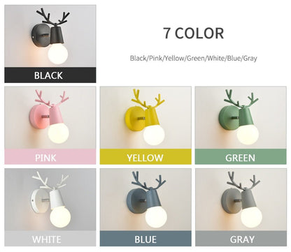 Adjustable Cartoon Deer Antlers LED Wall Lights - Querencian