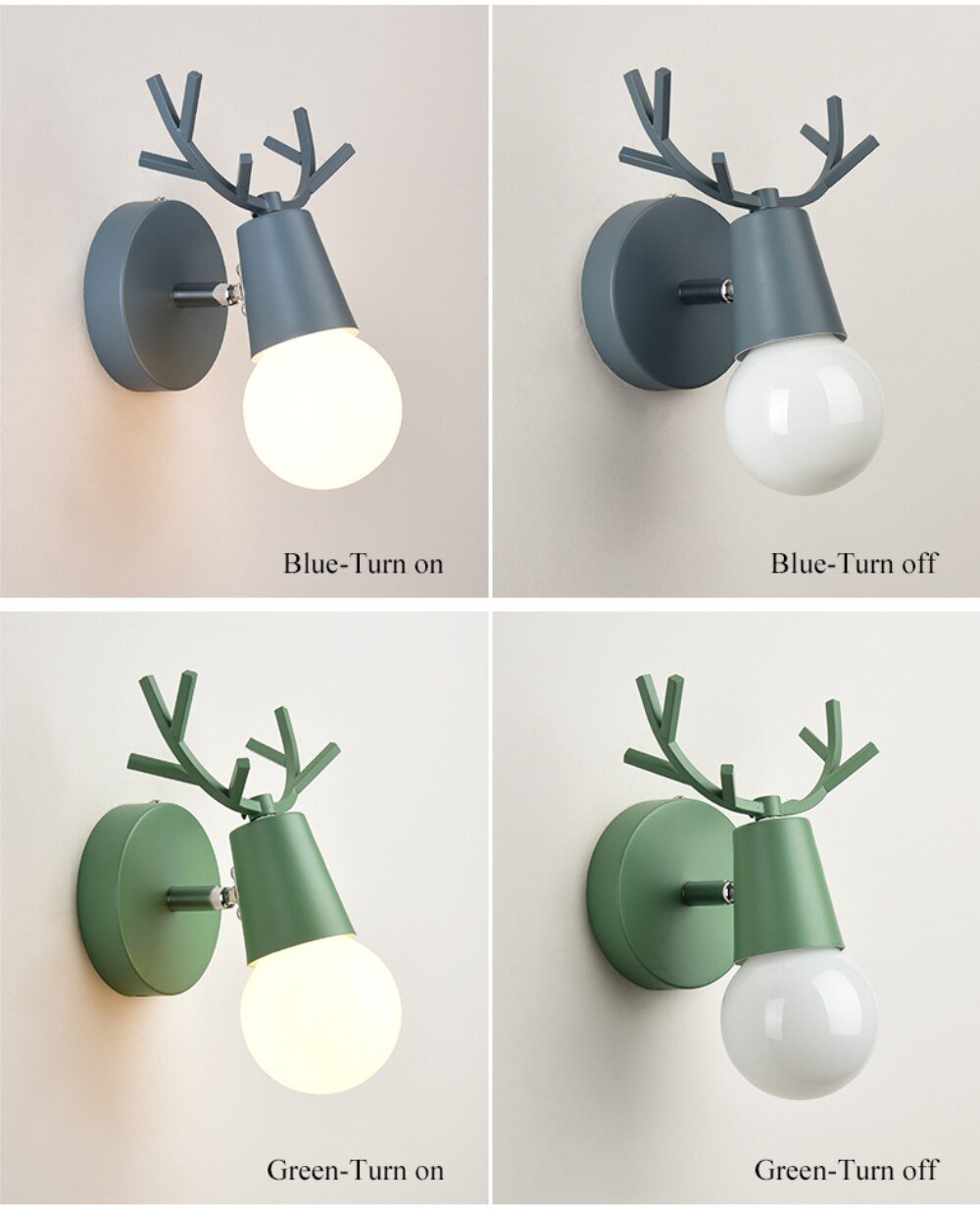 Adjustable Cartoon Deer Antlers LED Wall Lights - Querencian