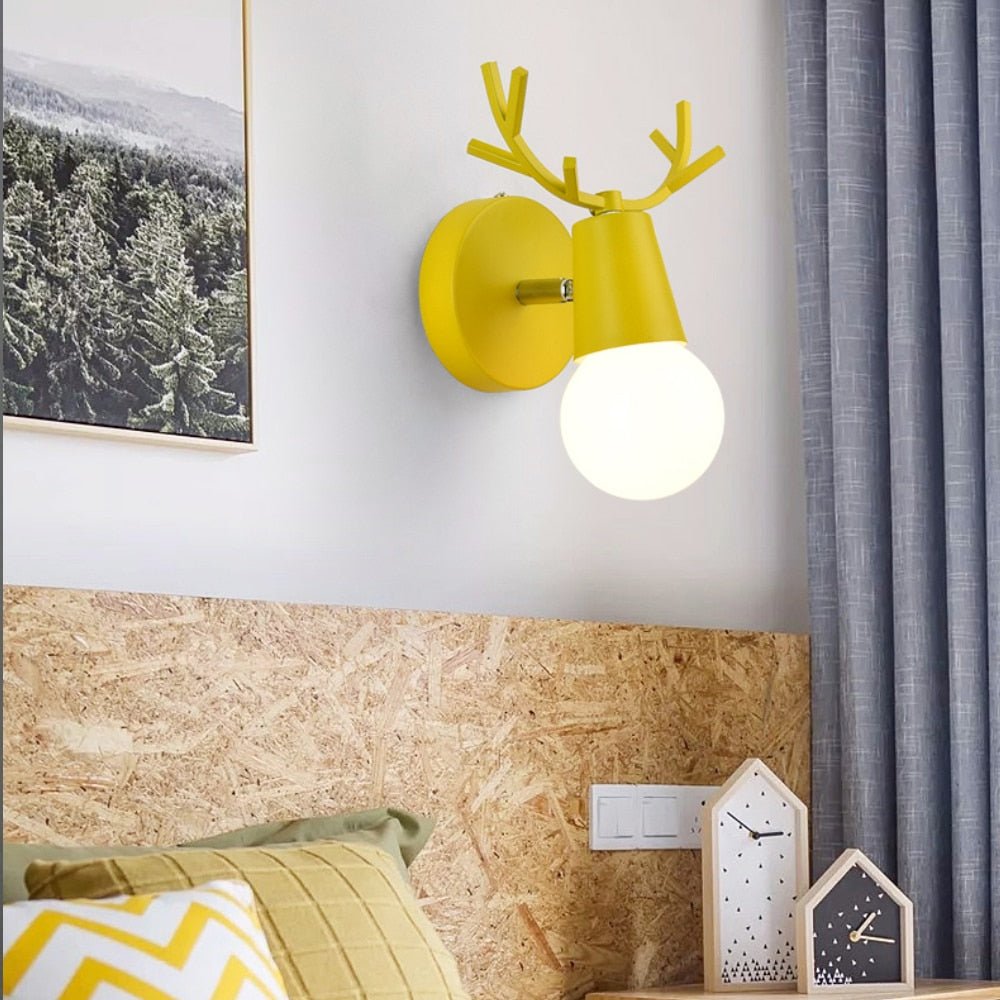Adjustable Cartoon Deer Antlers LED Wall Lights - Querencian