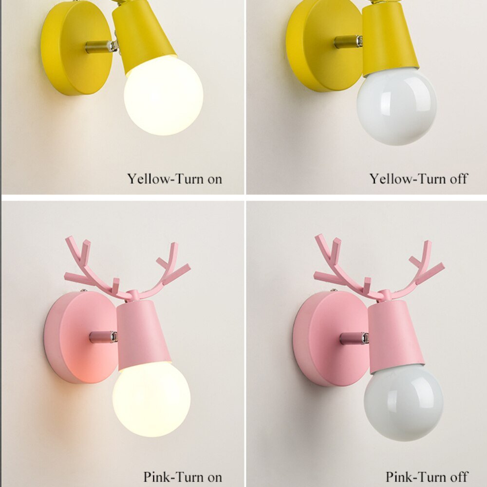 Adjustable Cartoon Deer Antlers LED Wall Lights - Querencian
