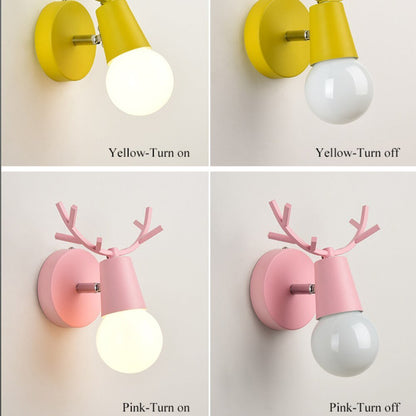 Adjustable Cartoon Deer Antlers LED Wall Lights - Querencian