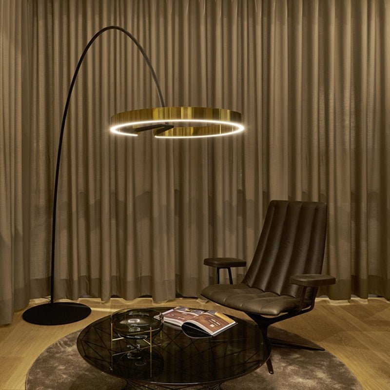 Aluminium Ring Modern LED Floor Lamps - Querencian