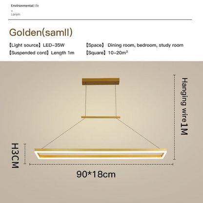Aluminum Led Modern Ceiling Rectangle Chandelier Fixtures - Querencian