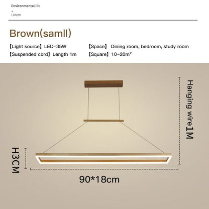 Aluminum Led Modern Ceiling Rectangle Chandelier Fixtures - Querencian