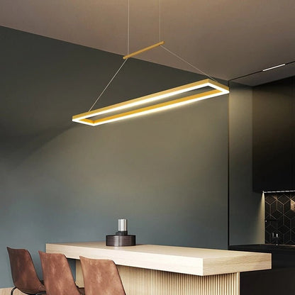 Aluminum Led Modern Ceiling Rectangle Chandelier Fixtures - Querencian
