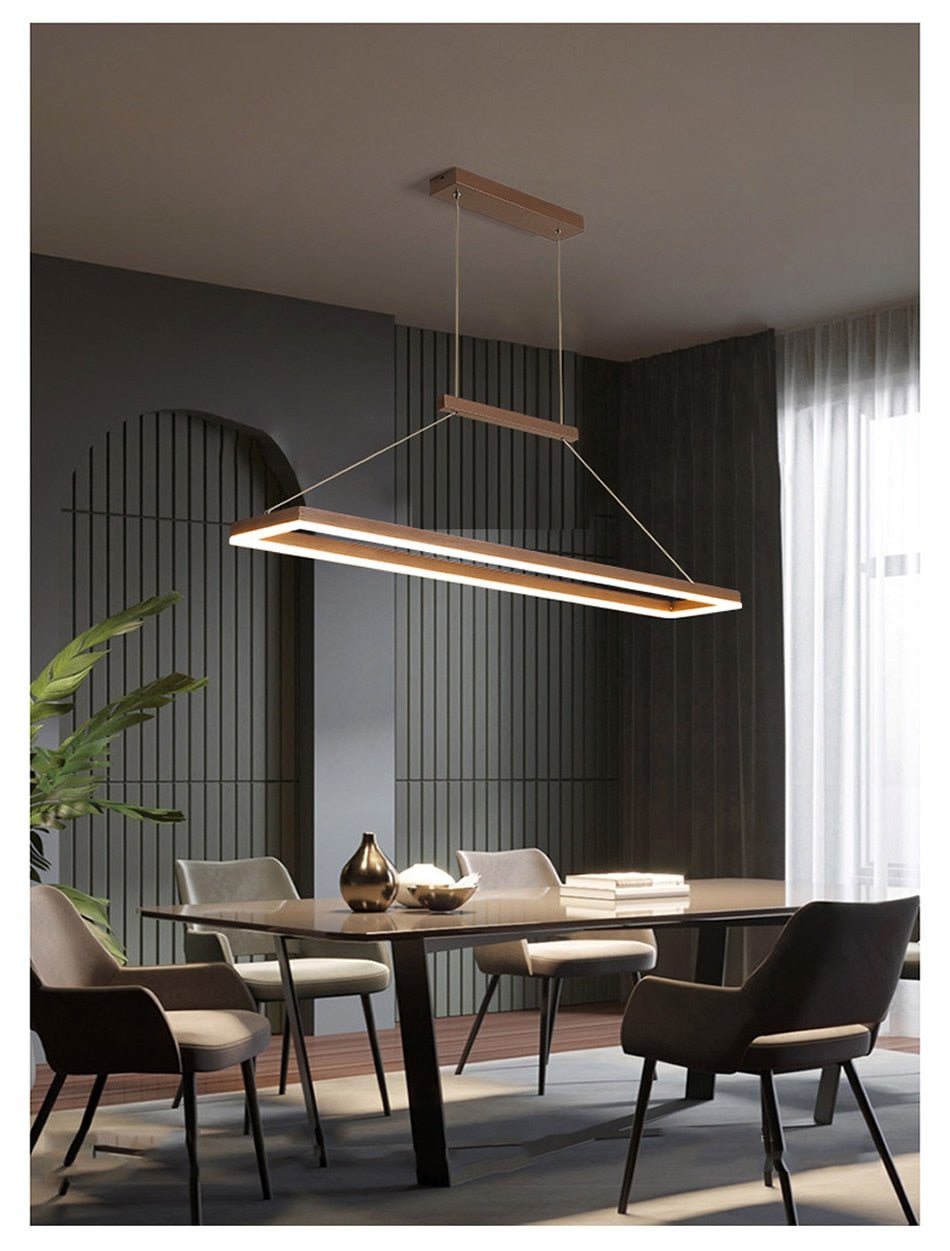 Aluminum Led Modern Ceiling Rectangle Chandelier Fixtures - Querencian