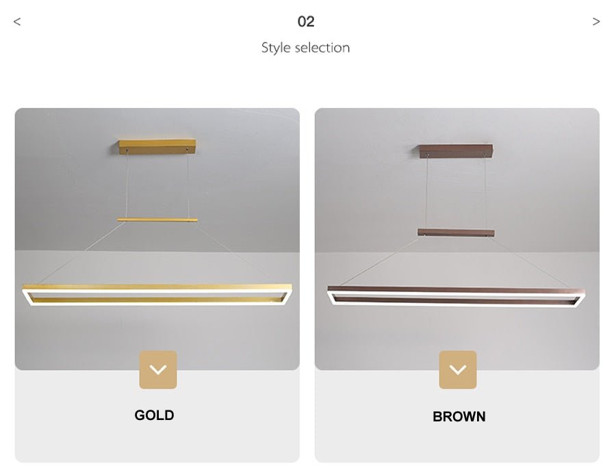 Aluminum Led Modern Ceiling Rectangle Chandelier Fixtures - Querencian