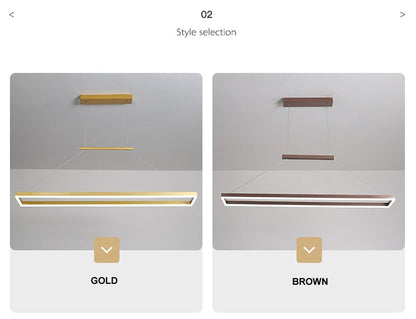 Aluminum Led Modern Ceiling Rectangle Chandelier Fixtures - Querencian
