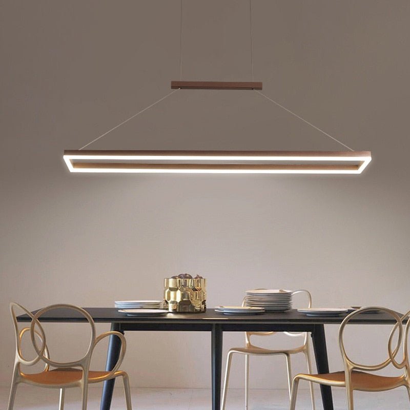 Aluminum Led Modern Ceiling Rectangle Chandelier Fixtures - Querencian