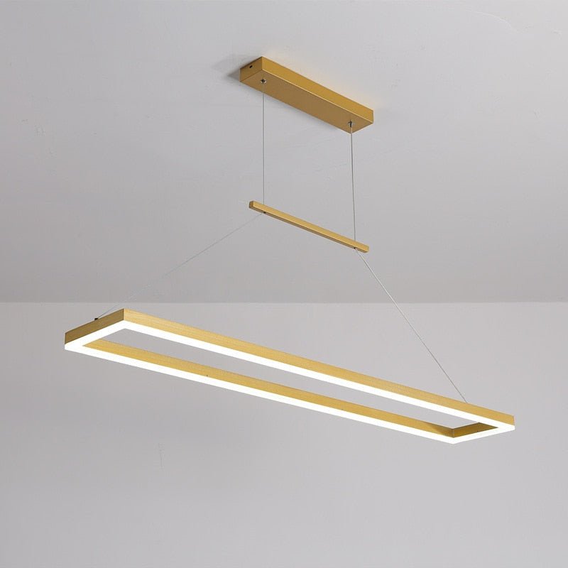 Aluminum Led Modern Ceiling Rectangle Chandelier Fixtures - Querencian