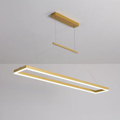 Aluminum Led Modern Ceiling Rectangle Chandelier Fixtures - Querencian