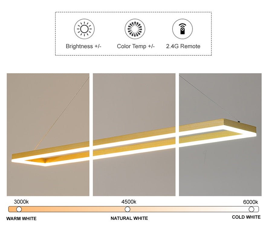 Aluminum Led Modern Ceiling Rectangle Chandelier Fixtures - Querencian