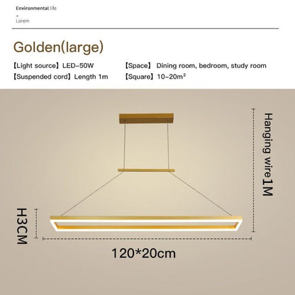Aluminum Led Modern Ceiling Rectangle Chandelier Fixtures - Querencian