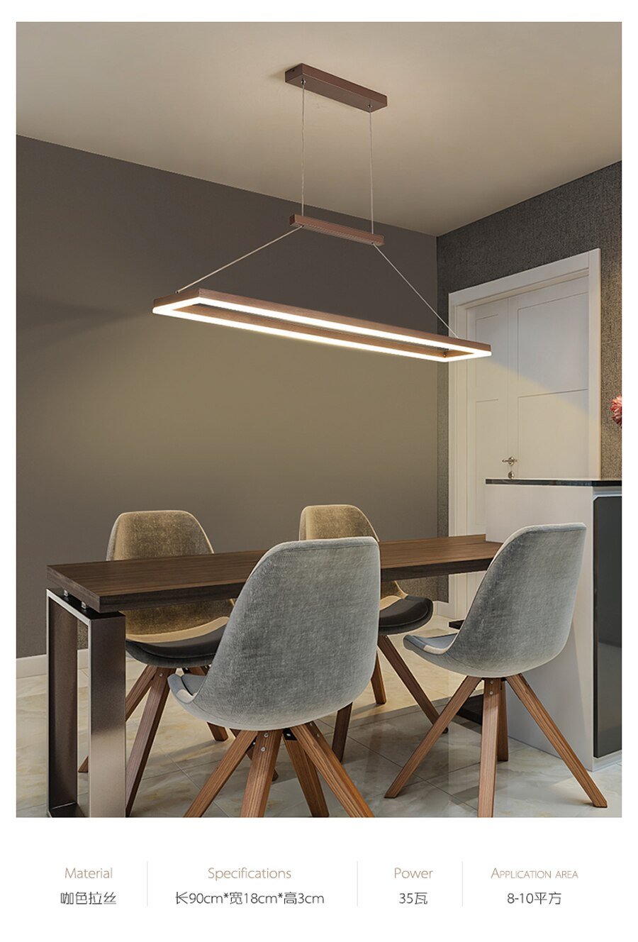 Aluminum Led Modern Ceiling Rectangle Chandelier Fixtures - Querencian