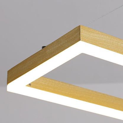 Aluminum Led Modern Ceiling Rectangle Chandelier Fixtures - Querencian