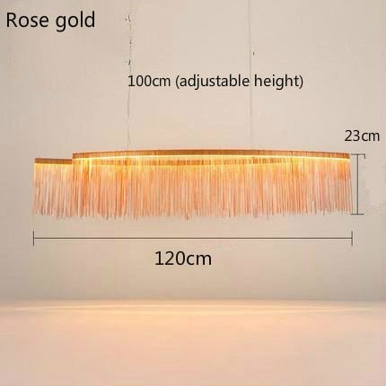 Aluminum Tassel Chandelier Waterfall Dimming LED Lighting - Querencian