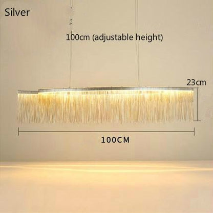 Aluminum Tassel Chandelier Waterfall Dimming LED Lighting - Querencian