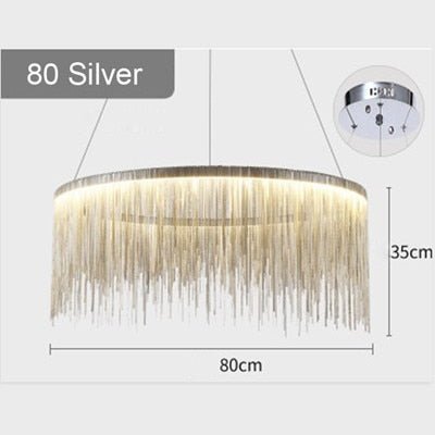 Aluminum Tassel Chandelier Waterfall Dimming LED Lighting - Querencian