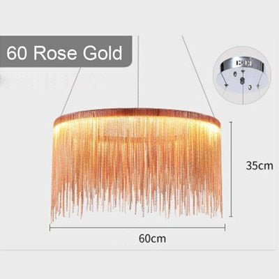 Aluminum Tassel Chandelier Waterfall Dimming LED Lighting - Querencian