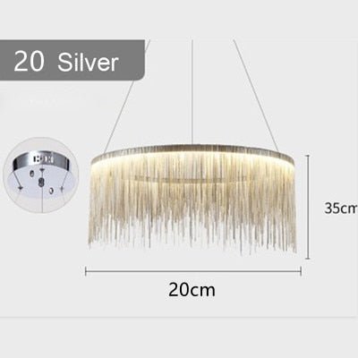 Aluminum Tassel Chandelier Waterfall Dimming LED Lighting - Querencian