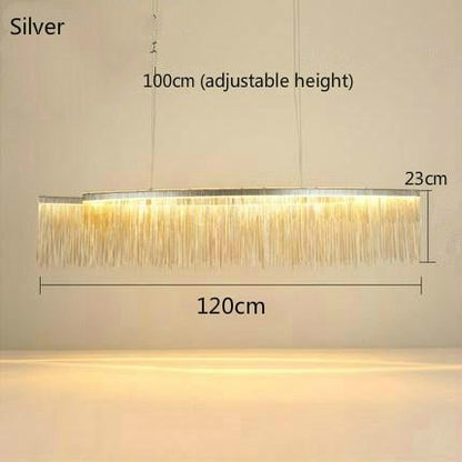 Aluminum Tassel Chandelier Waterfall Dimming LED Lighting - Querencian