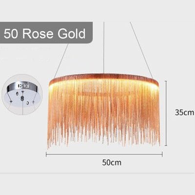 Aluminum Tassel Chandelier Waterfall Dimming LED Lighting - Querencian