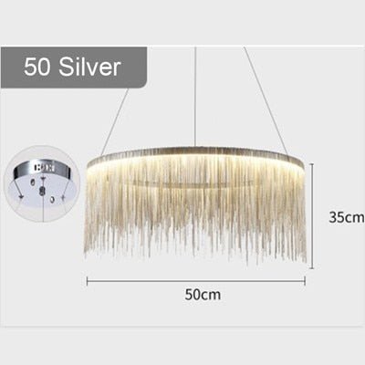 Aluminum Tassel Chandelier Waterfall Dimming LED Lighting - Querencian