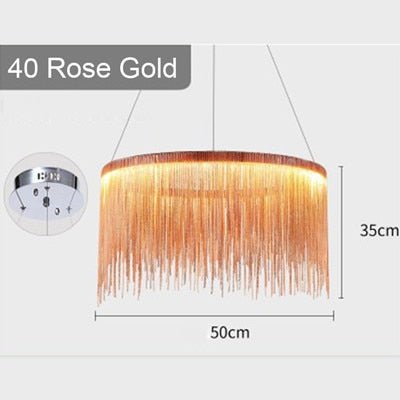 Aluminum Tassel Chandelier Waterfall Dimming LED Lighting - Querencian