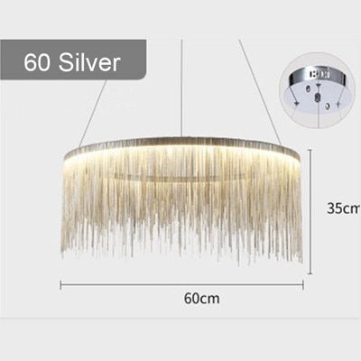 Aluminum Tassel Chandelier Waterfall Dimming LED Lighting - Querencian