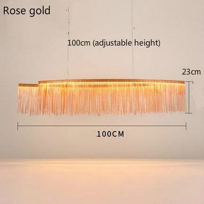 Aluminum Tassel Chandelier Waterfall Dimming LED Lighting - Querencian