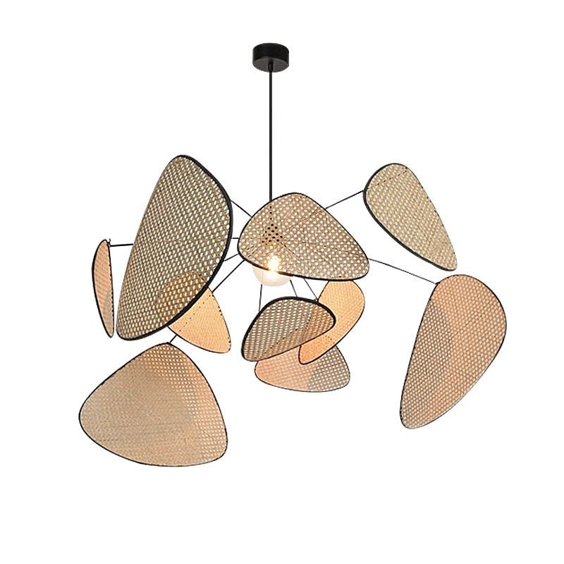 Black Rattan Ceiling Chandelier Lighting Indoor Decoration - Querencian