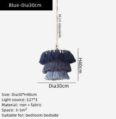 Bohemian Chandelier Cotton Pink Lampshade Chandelier - Querencian