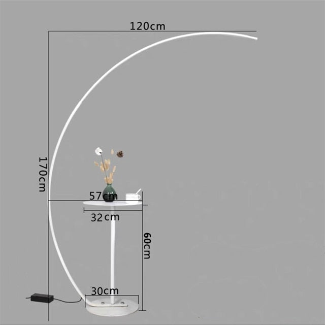 C-shaped Dimmable Remote Control Floor Lamp - Querencian