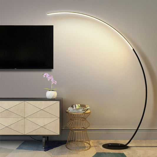 C-shaped Dimmable Remote Control Floor Lamp - Querencian