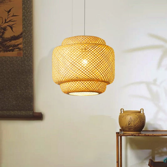 Chinese Style Loft Pendant Light Handmake Bamboo - Querencian